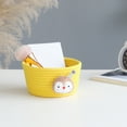thumbnail image 1 of Small Woven Basket Cute Blue Rope Basket Cotton Basket Room Storage Basket Cute Animal Design, 1 of 8