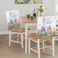 thumbnail image 5 of Happy Easter Chair Covers Set of 8 Spring Gnomes Colored Eggs Floral Grass Chair Back Covers Stretch Removable Washable Slipcovers Protector for Dining Room Kitchen Party Decor, 5 of 9