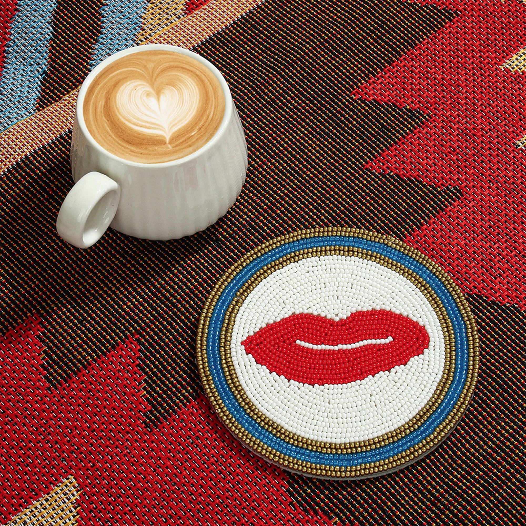 YIFEI Diamond Art Coasters Kit with Holder 4 Pcs Evil Eye Palm Tree Lips Cactus Diamond Painting Coasters DIY Craft Kit for Adults Beginners Gift