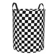 thumbnail image 4 of LNWH Waterproof Laundry Basket with Handles, Black and White Square Checkered Pattern Foldable Laundry Hamper, Small Size, 4 of 8