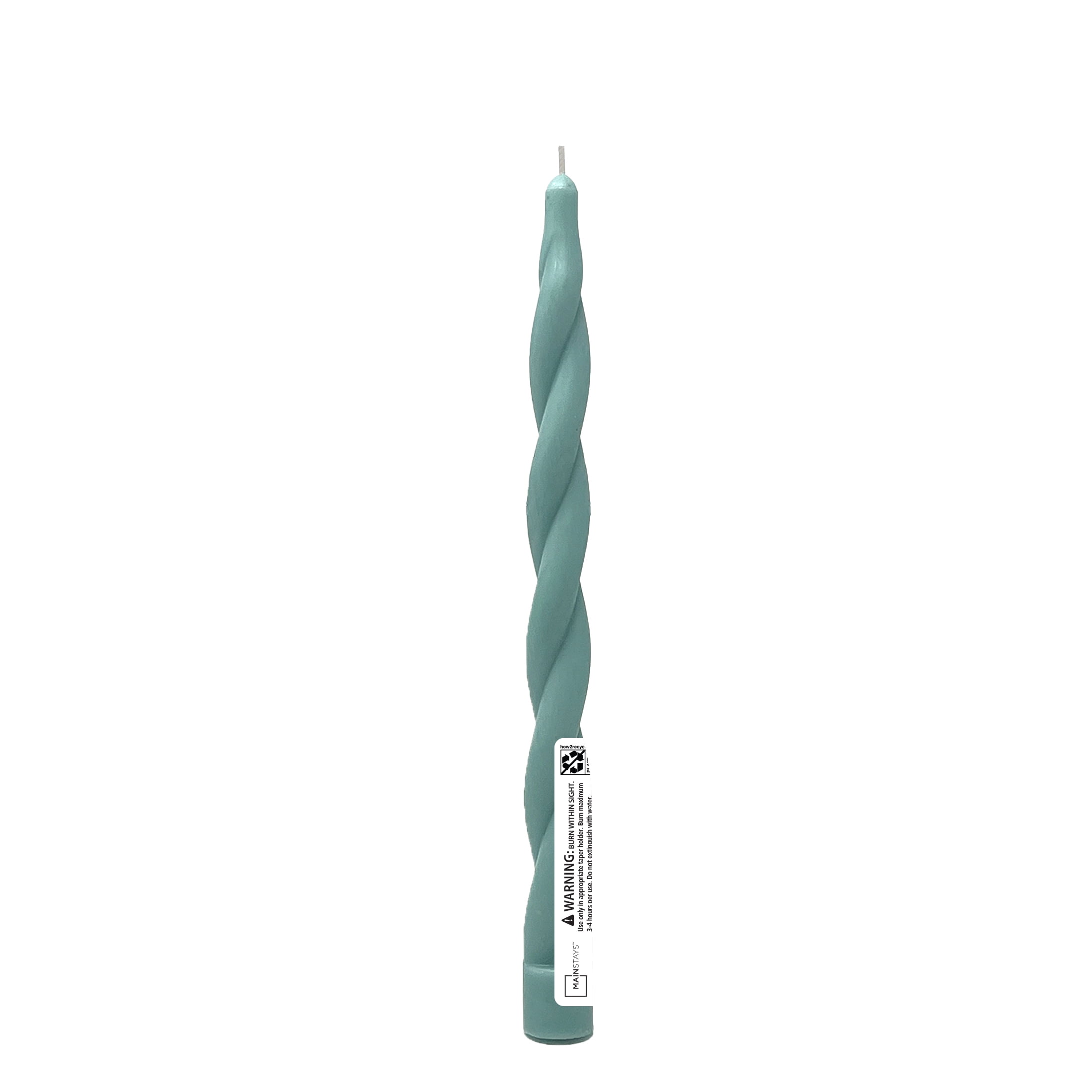 Mainstays 10-Inch Unscented Green Twist Taper Candle