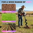 thumbnail image 3 of Gas Powered Earth Auger, 63CC Post Hole Auger, Electric Post Hole Digger, Pneumatic Pillar-Type Hole Digger, 2-Cycle Viper Engine, with 32 Inch Bit, EPA Compliant, 320 RPM, for Farm & Garden, 3 of 8