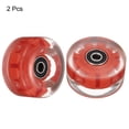 thumbnail image 3 of Uxcell 32 x 58mm Roller Skate Wheels with Bearings Light Up Wheel Quad Skate Replacement, Red Light 2 Pack, 3 of 7