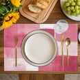 thumbnail image 4 of Pink Geometric Placemats Set of 8, Watercolor Ombre Modern Abstract Art Placemats for Dining Table, Place Mats for Kitchen Tabletop, Waterproof Wipeable Dining Table Mats Set, 4 of 9