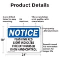 thumbnail image 2 of (2 Pack) Flashing Red Light Indicates Fire Extinguisher OSHA Notice Sign 24 Inch X 18 Inch Indoor / Outdoor Rust-Free Aluminum Metal Signs for Workplace, Workshop, and Construction Site, 2 of 8