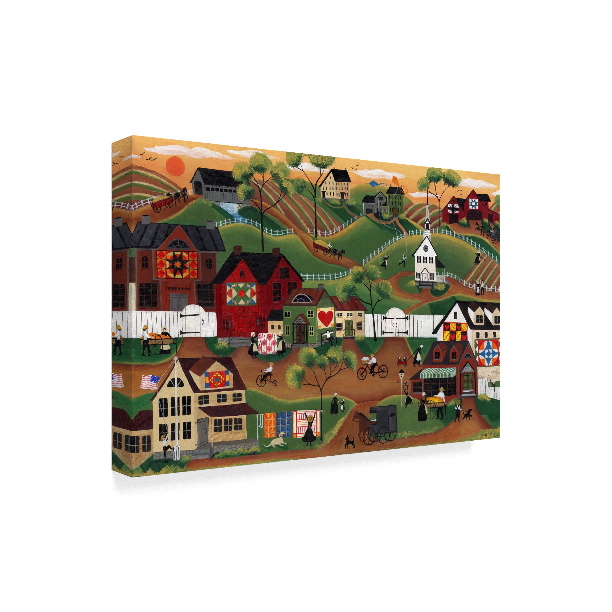 Trademark Fine Art 'Amish Quilt Village' Canvas Art by Cheryl Bartley