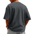 thumbnail image 4 of Zimjoy Men's T-Shirts Casual Basic Crew Neck Short Sleeve Tee Shirts Summer Solid Color Business Pullover Shirt Dark Gray L, 4 of 5