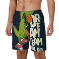 thumbnail image 2 of Daiia Dinosaur Basketball Player Mens Swim Trunks Swim Shorts Quick Dry Swim Shorts with Mesh Lining Pockets-Medium, 2 of 9