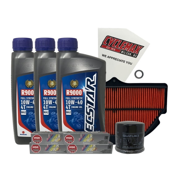 Cyclemax Full Synthetic Tune Up Kit w/ Spark Plugs fits 2006-2009 Suzuki GSXR600