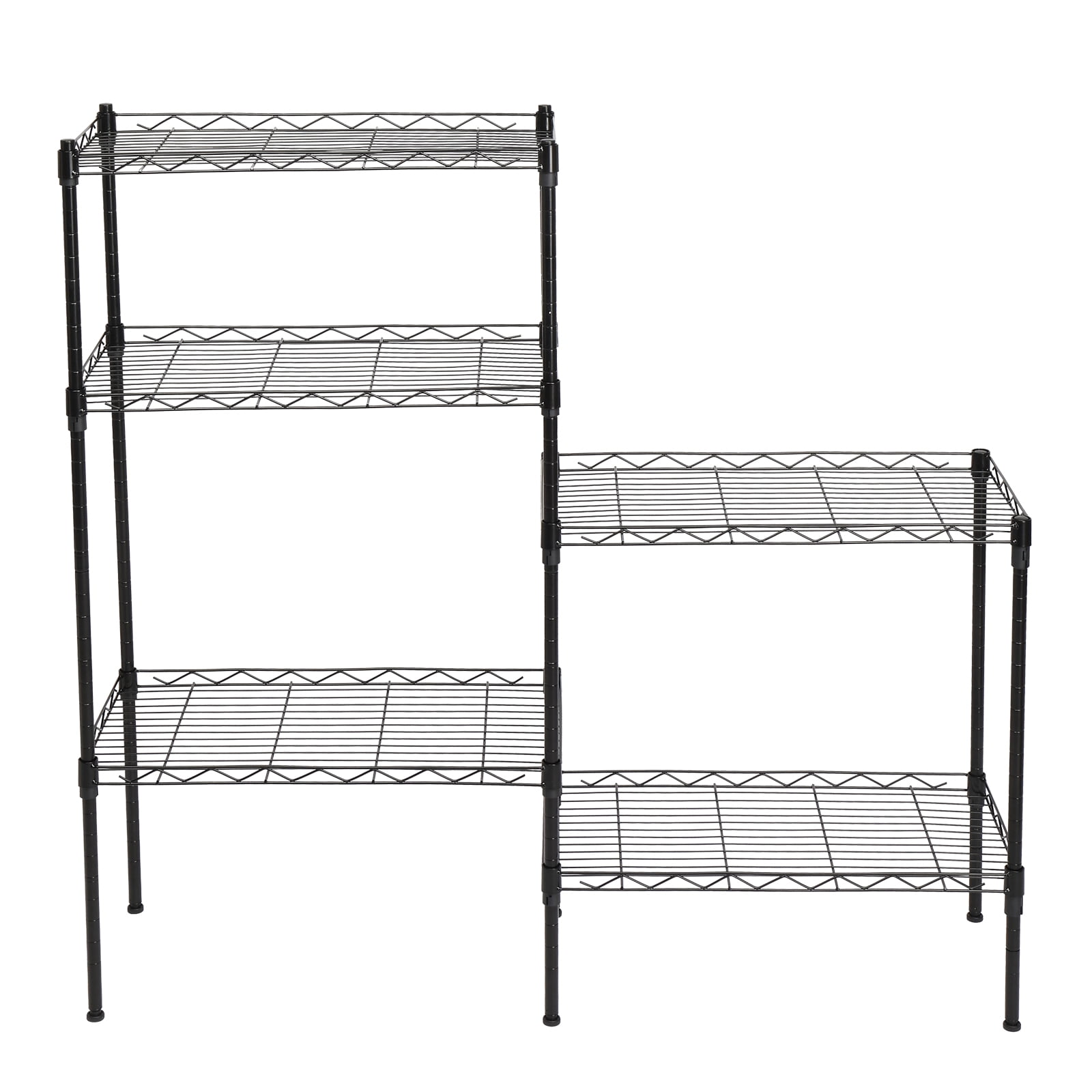 Storage Rack Floor Standing Carbon Steel Changeable Assembly, Black