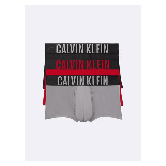 Calvin Klein Intense Power Micro 3-Pack Low Rise Trunk, Black/Red/Grey XL