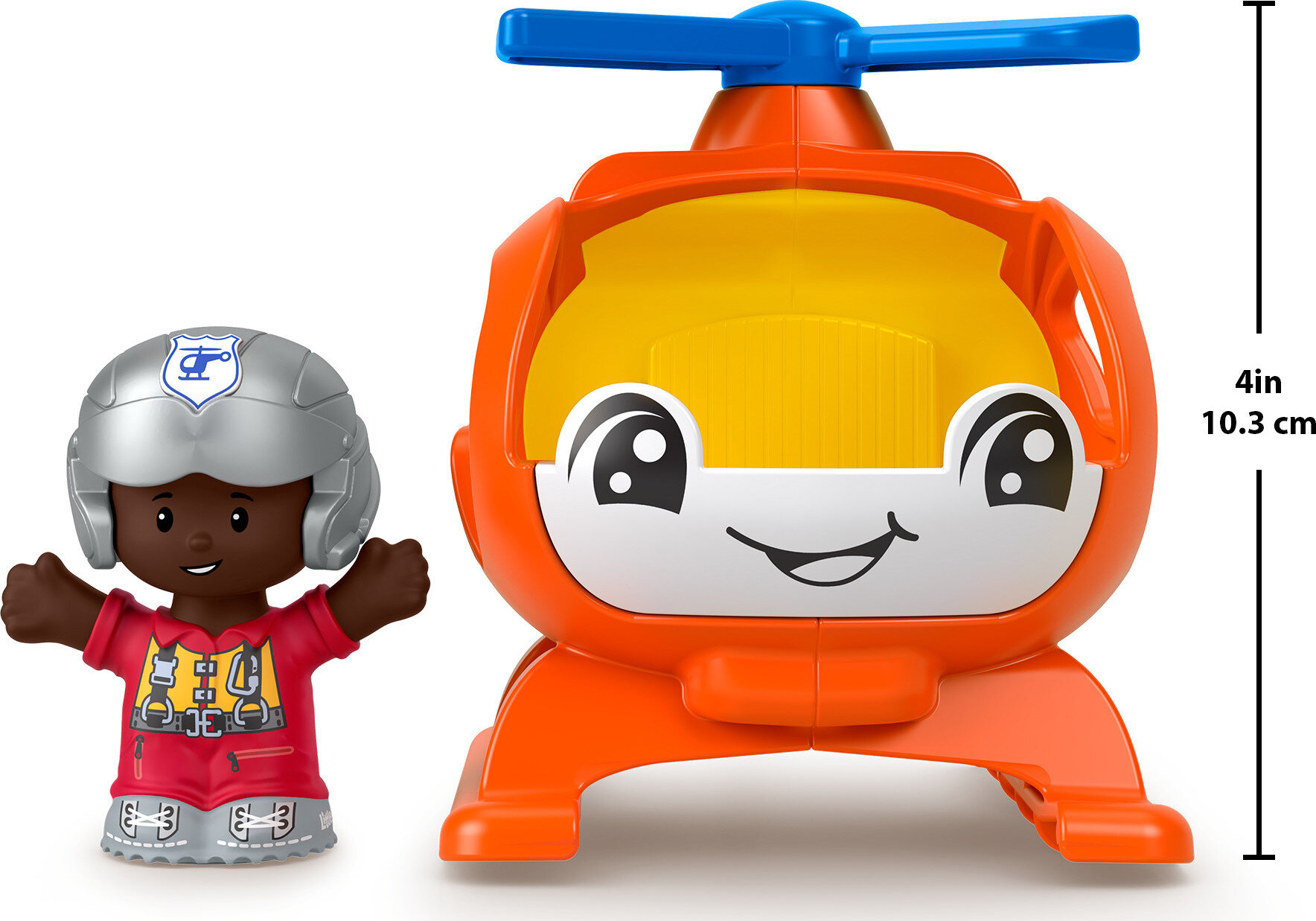 Fisher-Price Little People Helicopter Toy & Pilot Figure Set for Toddlers, 2 Pieces - image 4 of 6