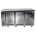 thumbnail image 2 of Heavy Duty Commercial Stainless Steel Back Bar Cooler with 3 Glass Doors (24" depth 72" length), 2 of 8