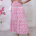 thumbnail image 5 of Womens Maxi Skirt 2025 Casual Flowy Elastic High Waist Long Skirts with Pockets Summer Beach Style Pink S, 5 of 6