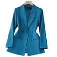 thumbnail image 4 of Traje de mujer de largo medio alto, sencillo, cruzado, de manga larga, con diseño de abanico de diosa, chaqueta ajustada, 4 of 6