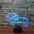 thumbnail image 2 of 7 Color Change 3D Illusion Table Lamps Night Light English Horse Riding USB Touch Change  Gift Light Desk Decor, 2 of 12