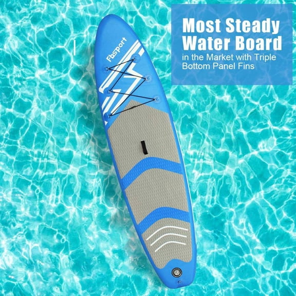 FBSPORT Inflatable Stand Up Paddle Board with SUP Accessories & Carry Bag Wide Stance, Surf Control, Non-Slip Deck, Leash, Paddle and Pump, Standing Boat for Youth & Adult, 6 inches Thick
