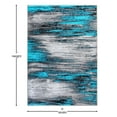 thumbnail image 5 of BizChair Modern Contemporary Area Rug, Turquoise Grey Black (5 Feet X 7 Feet), 5 of 7