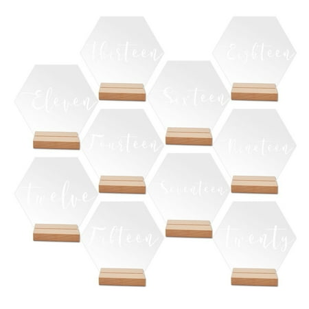 

Younar Acrylic Wedding Table Numbers with Base | 10pcs Hexagon Table Numbers for Wedding Reception | Table Cards for Weddings Events Parties Centerpieces Decor