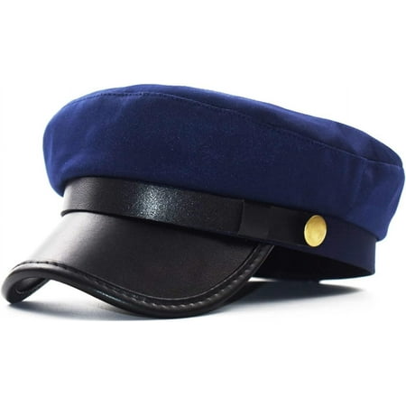 LinYooLi Mens Womens Newsboy Cap Yacht Captain Sailor Hat Cabbie Baker Boy Faux Leather Cadet Beret