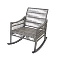 thumbnail image 2 of VEIKOUS 3-Piece Outdoor Bistro Sets with Rattan Rocking Chair and Tempered Glass Table, Blue, 2 of 12