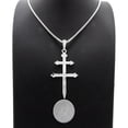 thumbnail image 4 of iJewelry2 Silver-tone Dusse Double Cross Pendant Box Chain Necklace 20'', 4 of 5