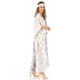 thumbnail image 4 of Sakkas Mera Women's Long Loose Short Sleeve Summer Casual Caftan Kaftan Dress - KAF1025-BlkWht - One Size, 4 of 5