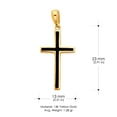 thumbnail image 3 of Ioka-14K Yellow Gold Cross with Black Enamel Charm Pendant with 1.5mm Flat Open Wheat Chain Necklace - 20", 3 of 4