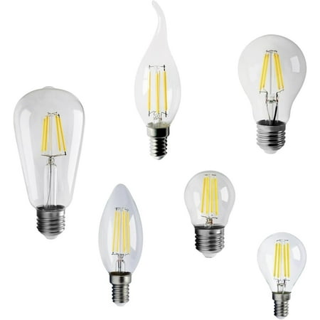 

LHX6PCS LED Filament lamp C35 G45 ST64 A60 Vintage Lamp E14 E27 B22 220V LED Globe 4W 6W 8W Filament Edison LED Light Bulbs (Color : 4000K Size : G45 4W E14 4000K)-0810