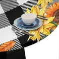 thumbnail image 6 of White Black Buffalo Cow Sunflower Fitted Tablecloth Round with Elastic Edged, Tartan Checker Waterproof Wipe Clean Table Cover for Outdoor Indoor Patio Kitchen - Fits Tables 36" to 42" Diameter, 6 of 6