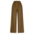 thumbnail image 7 of Jeans for Women Pull On Palazzo Pants Summer High Waist Wide Leg Trousers Casual Flowy Loose Pants with Pockets Brown L, 7 of 7