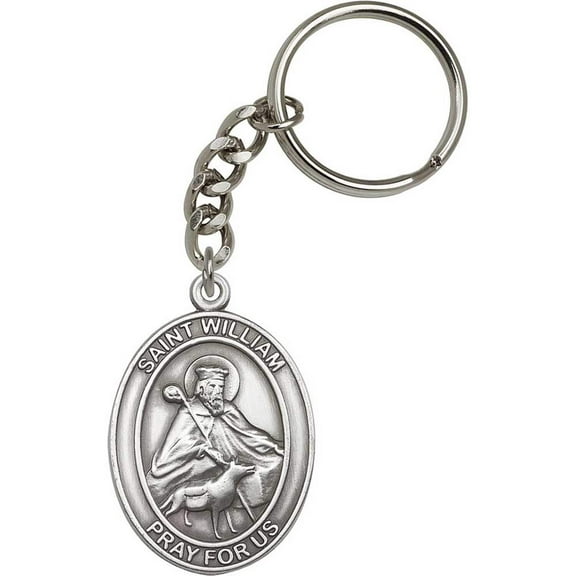Antique Silver St. William Keychain