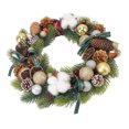 thumbnail image 3 of Corona de piñas navideñas con bolas de algodón,Corona navideña de piñas con bolas de algodón Corona navideña Decoración de guirnaldas navideñas Experiencia incomparable, 3 of 8