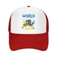 thumbnail image 2 of World Down Syndrome Day Awareness T21 Teacher Trucker Hats Red One Size Adjustable Snapback Hat, 2 of 5