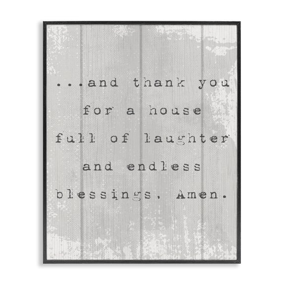 Stupell Industries Rustic Lodge House Full of Laughter Prayer Black Framed Giclee Art, 11 x 14, by Lil' Rue