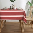 thumbnail image 3 of YFYANG Rectangular Polyester Table Cloth Red Stripes Table Cover for Indoor Outdoor Kitchen Restaurant Table Decoration Tablecloths，54" X 72", 3 of 9