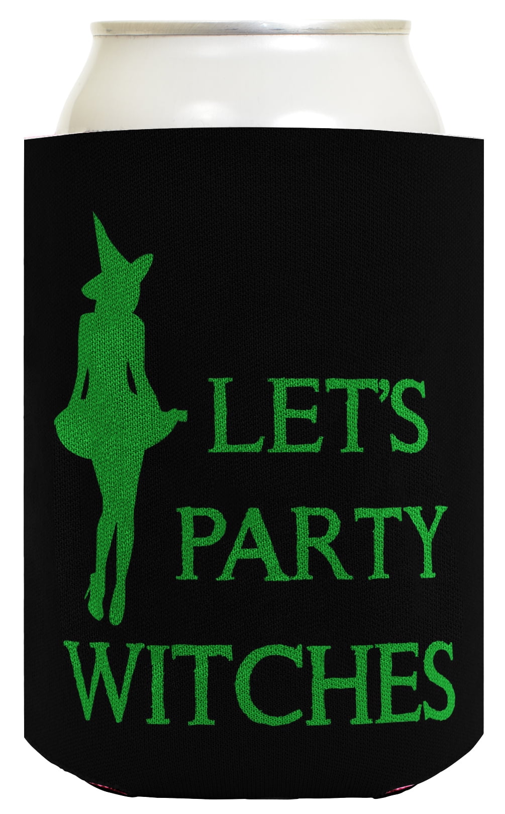 ThisWear Funny Halloween Beer Coolie Let's Party Witches Sexy Witch Costume  Accessory 2 Pack Can Coolie Drink Coolers Coolies Black 