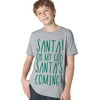 Crazy Dog TShirts - Youth Santas Coming OMG T Shirt Funny Holiday Movie Christmas Tee For Kids