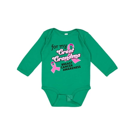 

Inktastic For My Great Grandma-Breast Cancer Awareness Gift Baby Boy or Baby Girl Long Sleeve Bodysuit