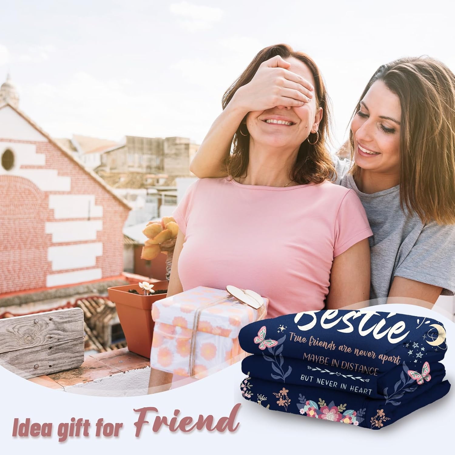 Bestie Gifts for Women on Christmas - Best Friend Blanket Gift - Bestie Gift, Best Friend Happy Birthday Gifts - Friendship Flannel Throw Blanket Thinking of You Far Away Gifts