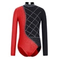 thumbnail image 4 of vastwit Ensemble de Justaucorps de Patinage Rythmique pour Filles, Uniformes de Danse Ballet, Justaucorps de Gymnastique Rouge 12, 4 of 7