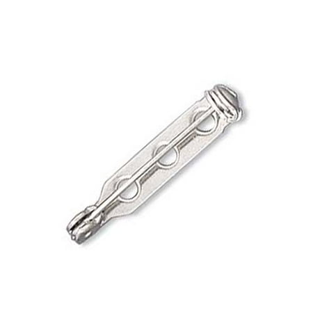 - Silver Tone Glue On Bar Pin Back 1 Inch (27mm) (24 Pieces)