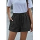 thumbnail image 3 of Pantalones cortos de verano para mujer, informales, con cordón, cintura elástica, cómodos, de color puro y con bolsillos, 3 of 8
