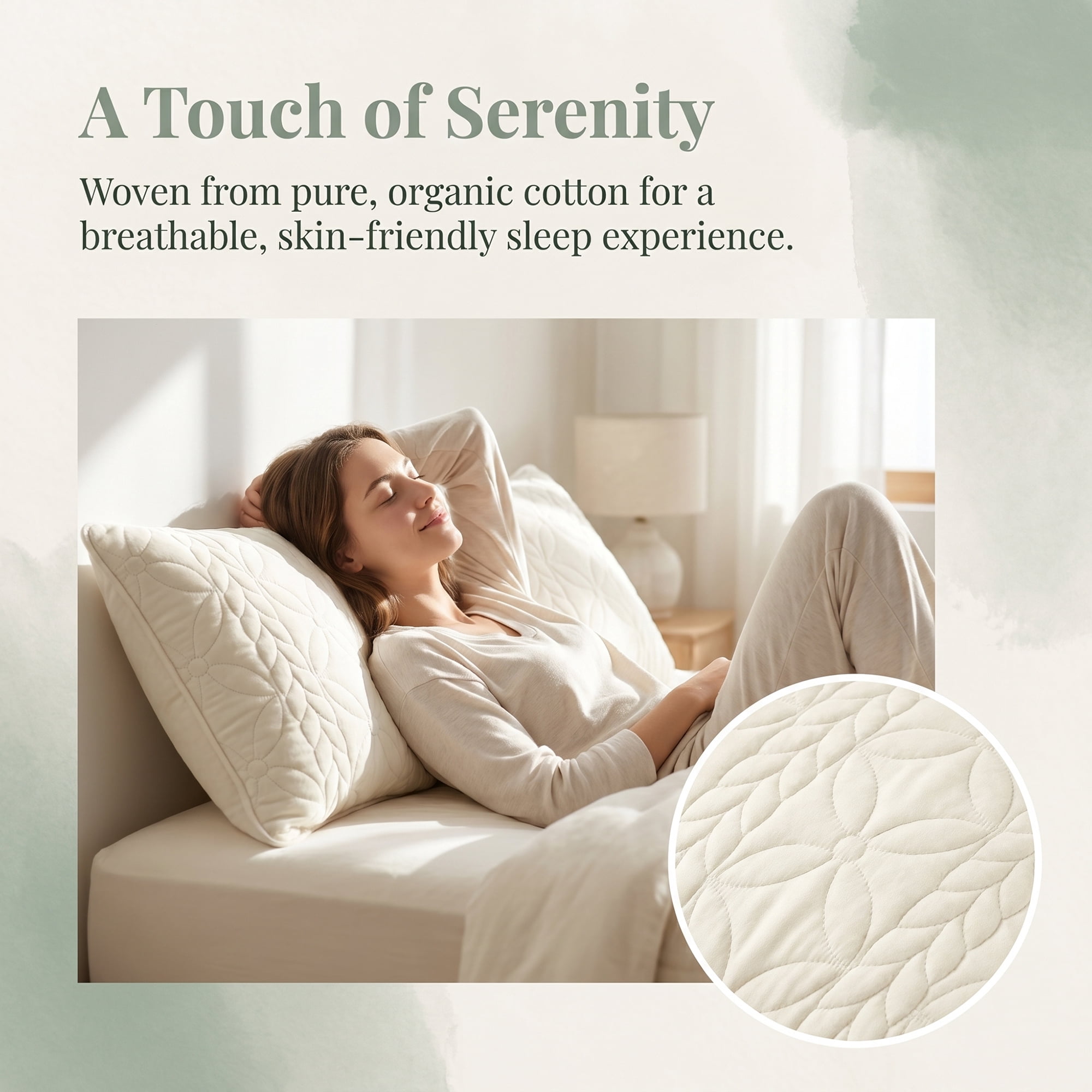 Unique Bargains Pillow Protectors Standard Size 2 Pcs Quilted Cotton Covers Beige 19"x29"