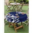 thumbnail image 5 of Outdoor Tablecloth with Umbrella Hole Zipper Coral Navy Blue Round Tablecloth 54" Waterproof Outside Table Cloth Coastal Ocean Marine Nautical Beach Patio Table Cover Tablecloths for Picnic Party, 5 of 8