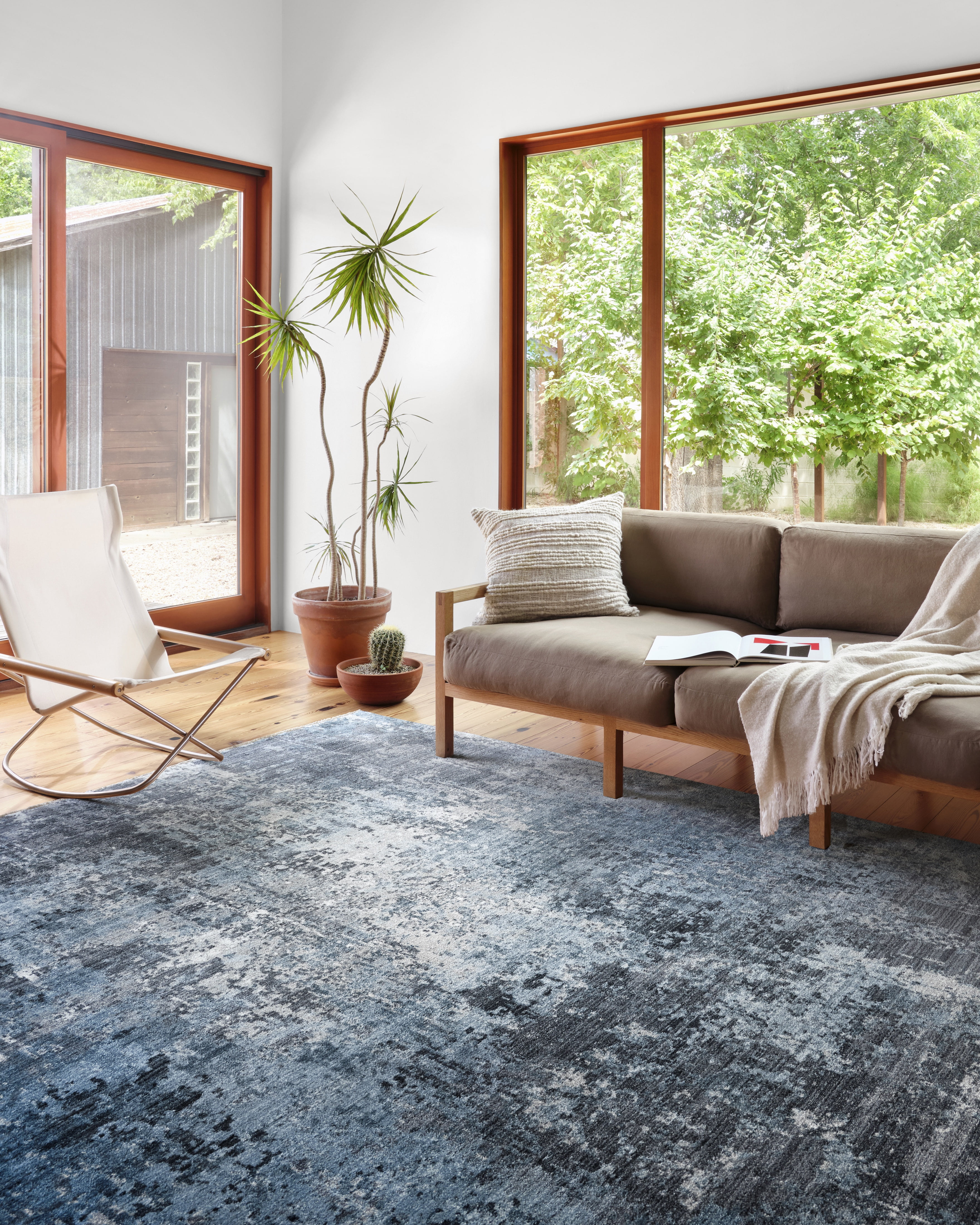Loloi II Samra SAM-06 Charcoal / Sky Abstract Area Rug 18" x 18" Sample Swatch