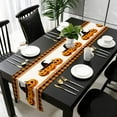 thumbnail image 4 of Halloween Table Runner, Pumpkin Orange Plaid Rustic Table Runner for Holiday Birthday Party Kitchen Dining Table Home Decor,, 4 of 8