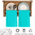 thumbnail image 5 of Turquoise Plaid Kitchen Towels Set of 1, Geometric Leaf Diamond Morocco Abstract Absorbent Dish Towels for Kitchen, Microfiber Hand Towel, Quick Drying Tea Towel for Cleaning Decorative Dishcloths, 5 of 7