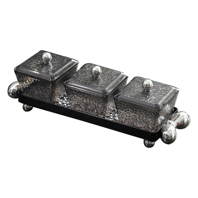 Lipstore Divided Serving Dishes Appetizer Tray Modern for Holidays Birthdays New Year 3 pieces grey