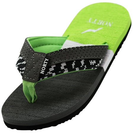 

NORTY Boys Flip Flops Male Child Sandals Lime Grey - Runs 1 Size Small